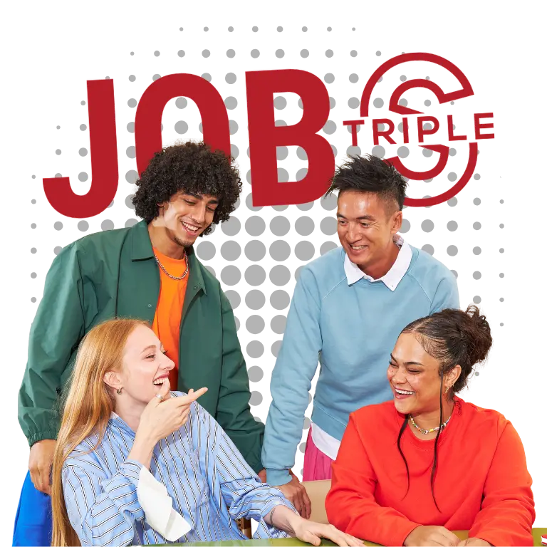 Junges diverses Team von Quereinsteigern bei JOBS Bochum in einer modernen Arbeitsumgebung im Ruhrgebiet.