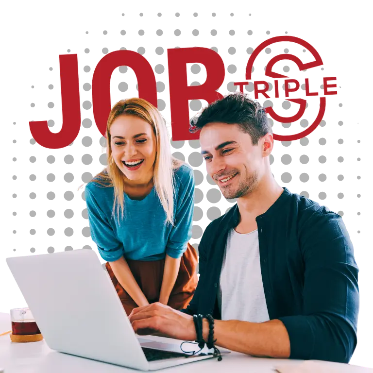 Mitarbeitende von JOBS Bochum im modernen Büro, die Benefits wie Teamkultur, Entwicklung und Unterstützung im Arbeitsalltag sichtbar machen.